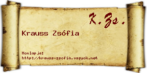 Krauss Zsófia névjegykártya
